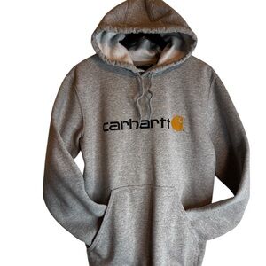 Carhartt Men's Gray Logo Hooded Sweatshirt